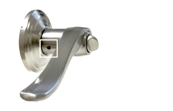 Kwikset lever handle with set screw hole